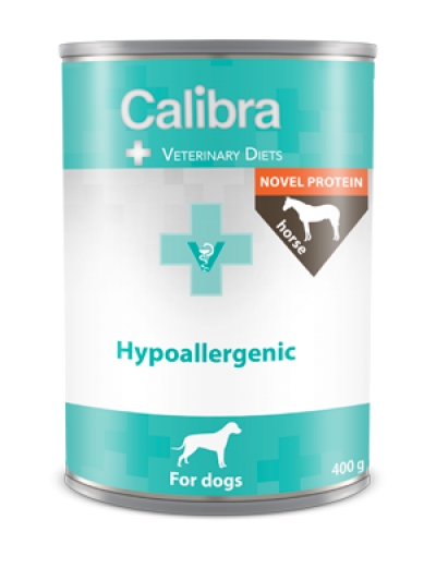 Calibra dog Hypoallergenic Skin and Coat support horse canned